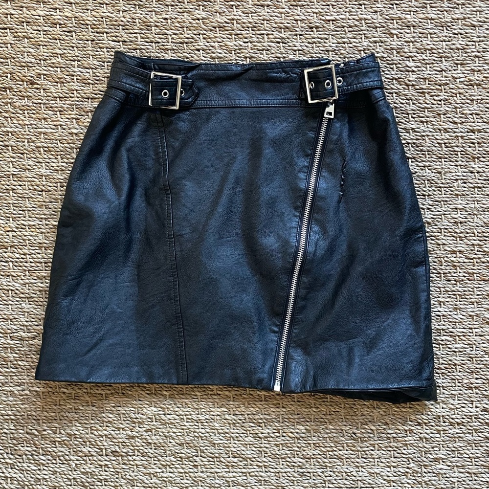 Top shop leather moto skirt